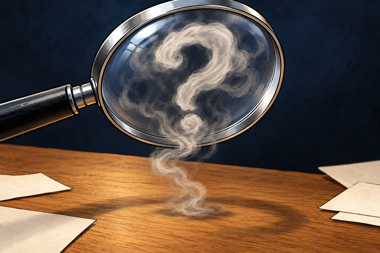 A political commentary graphic contrasting smoke and proof.
